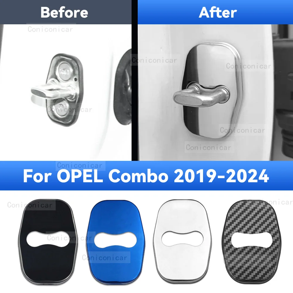 

Car Door Lock Protector Cover Stainless Steel For OPEL Combo e 2019-2024 Protect Buckle Anti-rust Decoration Accessories