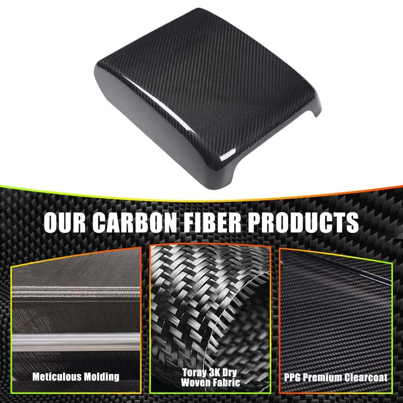 

1Pcs Real carbon fiber For Jaguar F-TYPE 2013+ car center console armrest box protective cover decorative sticker accessories