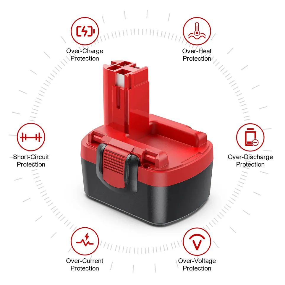 Batteria 9800mAh 6800mAh 4800mAh 14.4 V per BOSCH BAT038 BAT040 BAT140 BAT159 BAT041 GSR 2607335264 batteria cacciavite 14.4 Volt