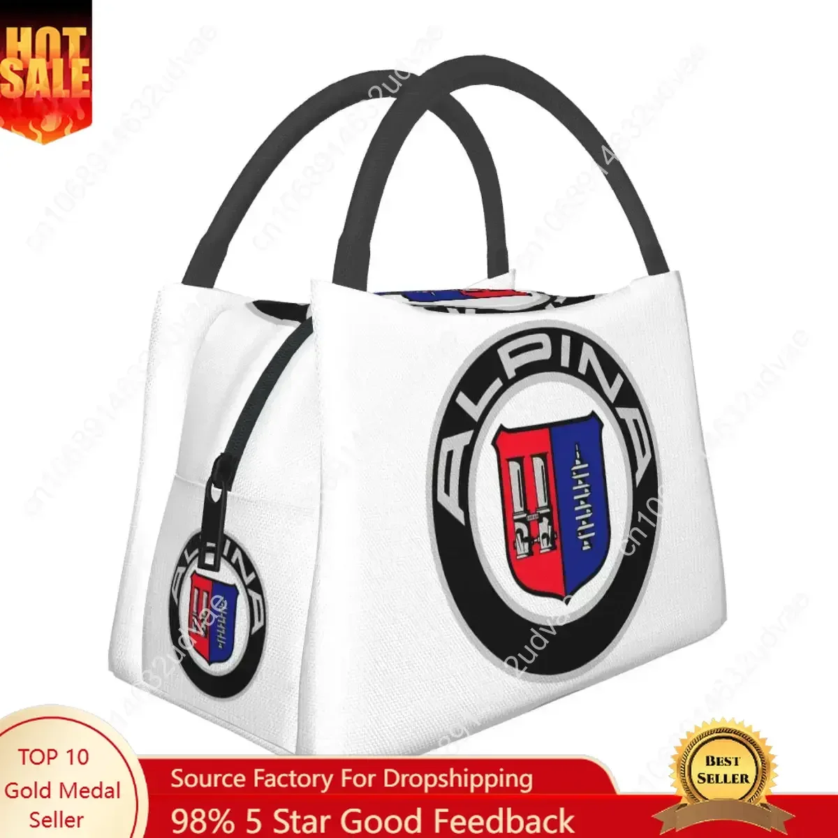Alpina - Classic Car Logos Lunch Bags Insulated Bento Box Resuable Lunch Tote Picnic Bags Cooler Thermal Bag for Woman Student