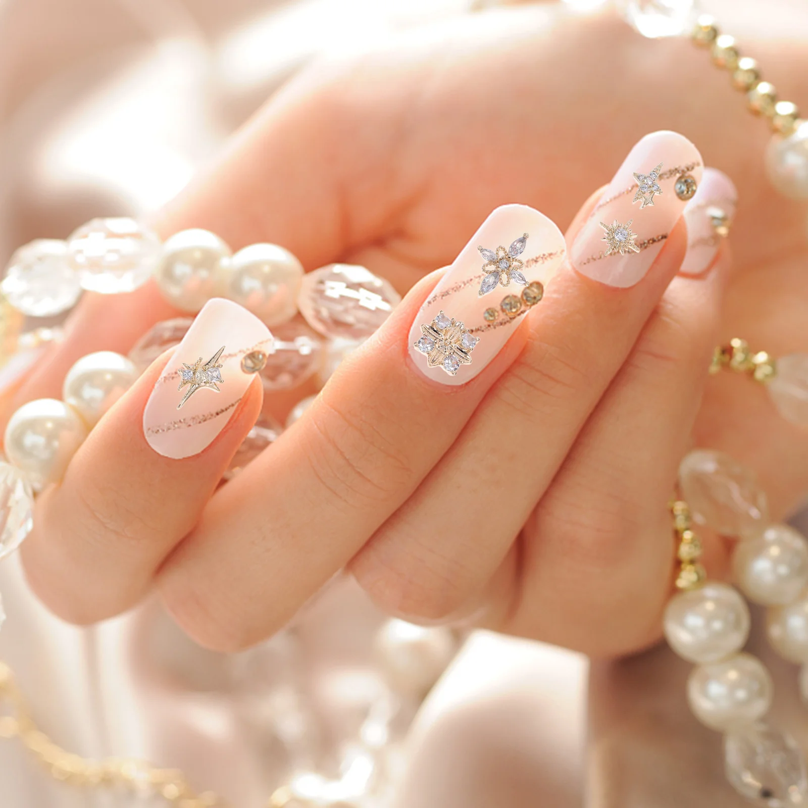 

12Pcs Vintage Nail Charms Safe Rhinestones Decorative Nail Art Supplies Manicure Salon Accessories Rhinestones Charms