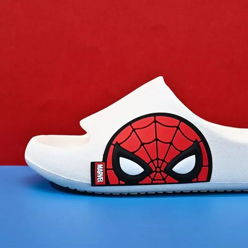 Disney Kids Slippers for Boys Summer Beach Indoor Slippers Cartoon Spiderman Home Soft Non-Slip Children Slippers Garden Shoes