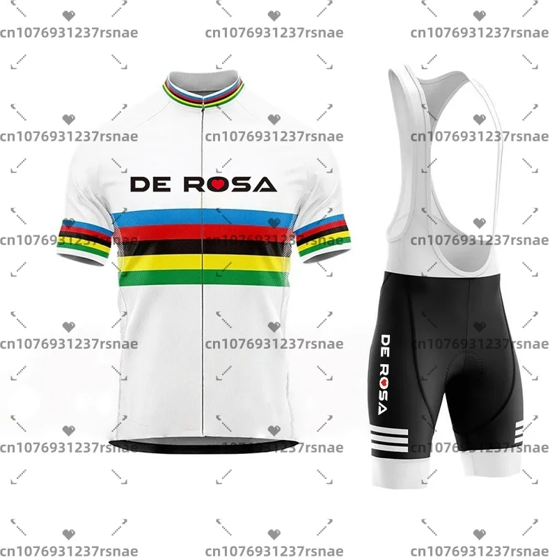 De Rosa cycling wear, men's breathable quick-dry short sleeve jersey and padded bib shorts set view 5