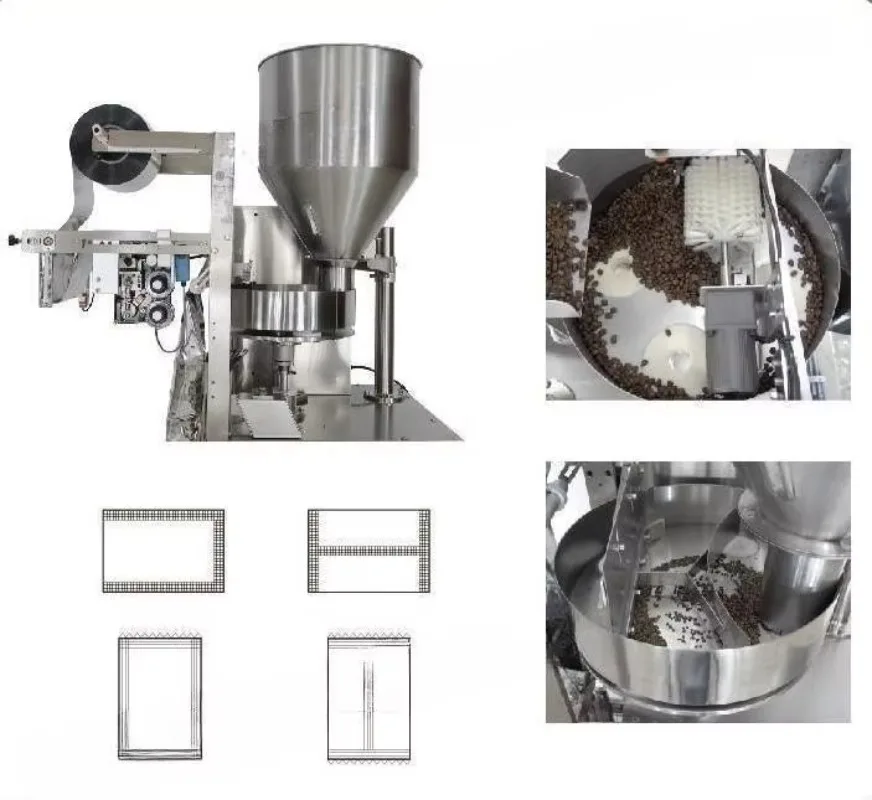Small Tea Bag Packing Machine Coffee Filling Machine Tea Pouch Triangle Bag 4 Sides Seal Packaging Machine for Small Business