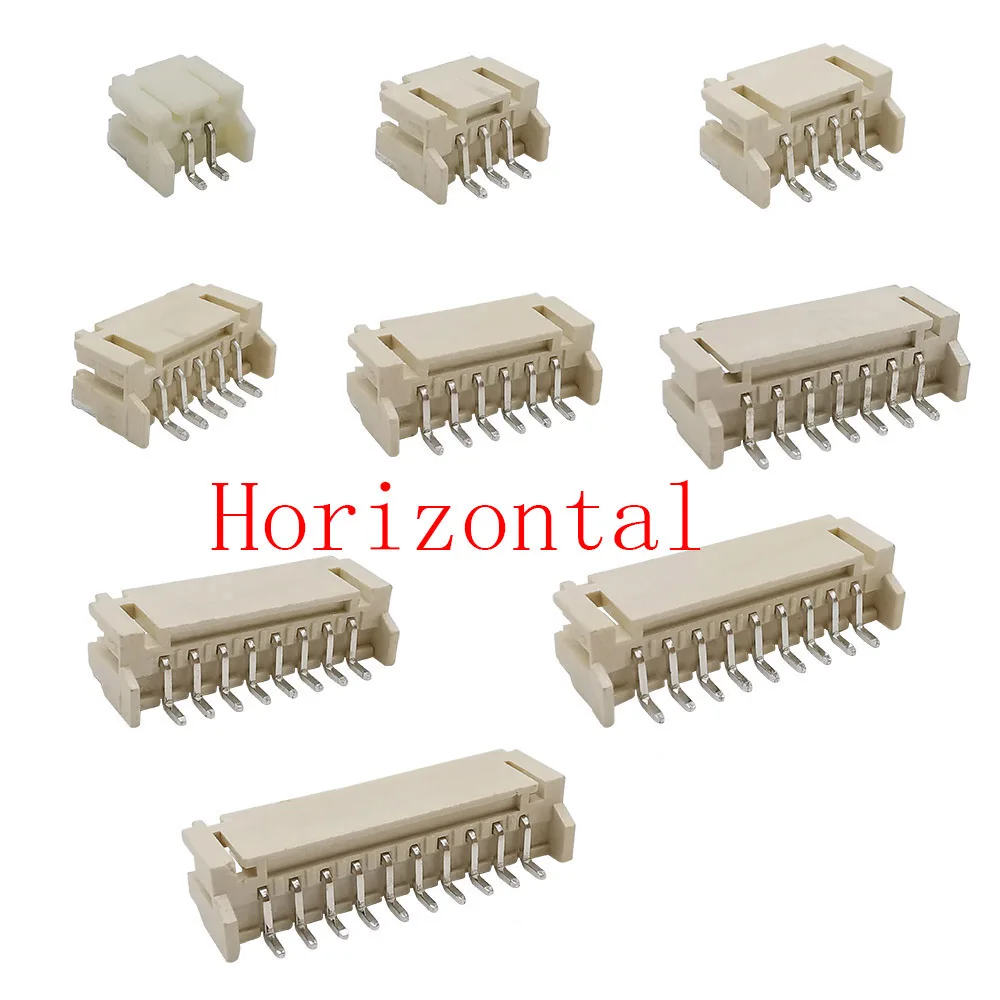 50Pcs PH2.0 2.0mm Pitch 2/3/4/5/6/7/8/9P/10Pin SMD Horizontal Vertical Wire Connector PH 2.0 JST Male Socket