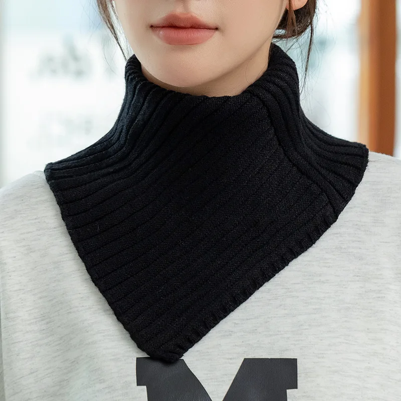 Thick Wool Knitted Hook Flower Neck Guard Fake Collar Warm Pile Collar Autumn Winter Cashmere Windproof Neck Scarf Women
