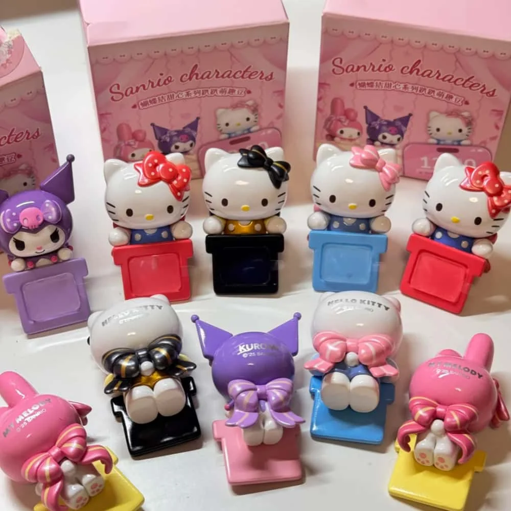 

Милый Sanrio Hello Kitty Kuromi Sweet Bow Series слепая коробка мини-фигурка с наногелем клей DIY украшение для телефона подарок для девочки