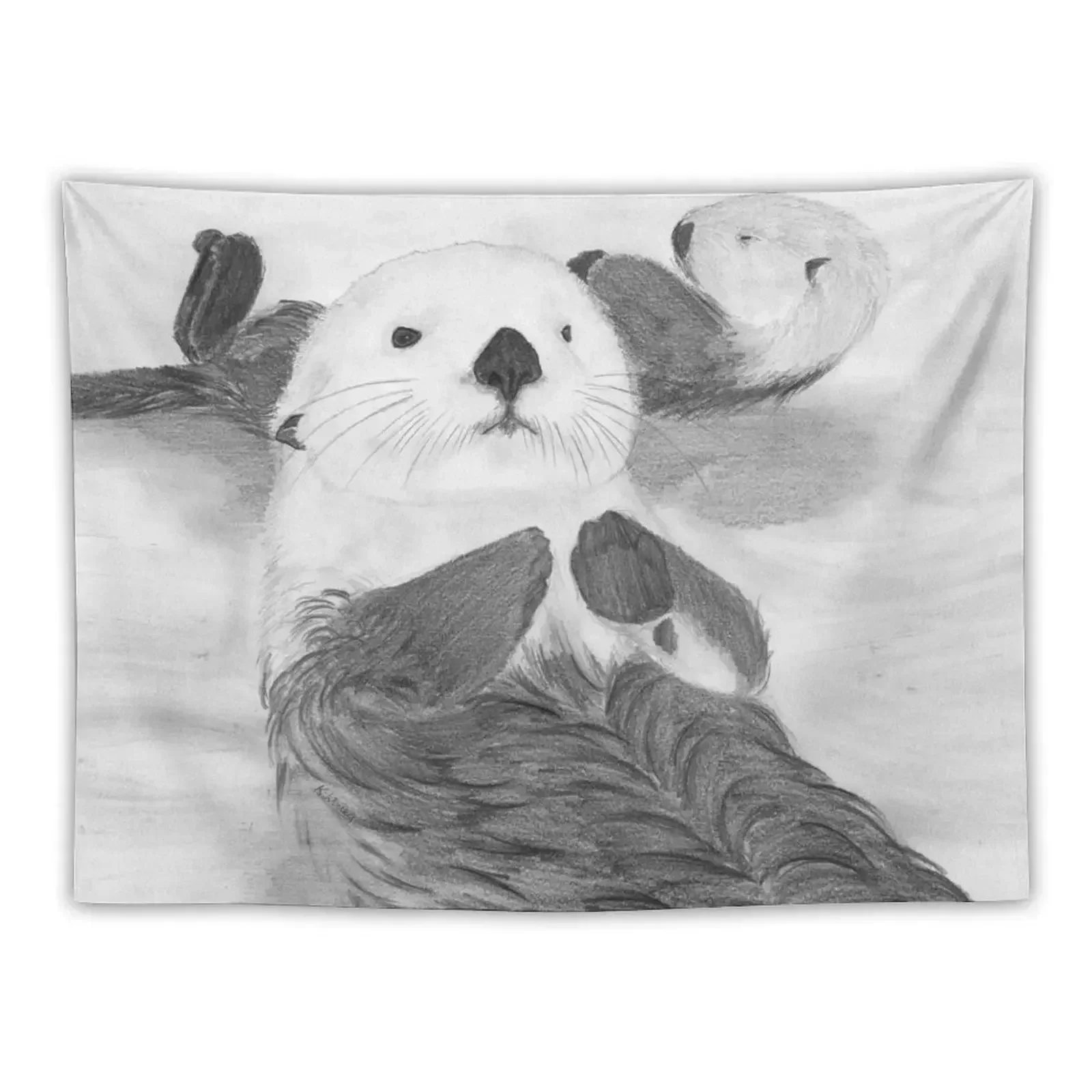 

Sea otters Tapestry Room Decoration Korean Style Hanging Wall Decoration Wall Tapestry