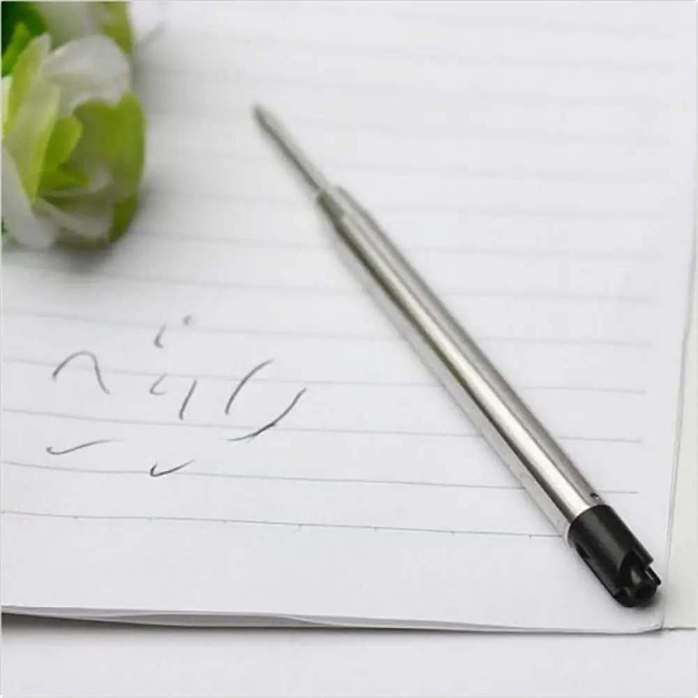 10pc Originality Metal Ballpoint Pen Refill DIY Blue Black Ink Medium Roller Ball Pen Office School Stationery Gift Dropshipping
