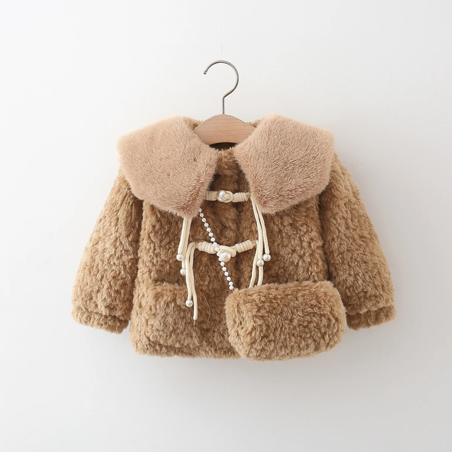 

New Cute Button Up Baby Girl Coat For Winter, Sweet And Thick Children'S Clothing Comes With A Free Bag (9 Months -3 Years Old)