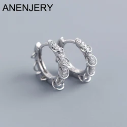 ANENJERY CZ Zircon Circle Hoop Earrings for Women Men Punk Trendy Party Accessories Fashion Jewelry Gift