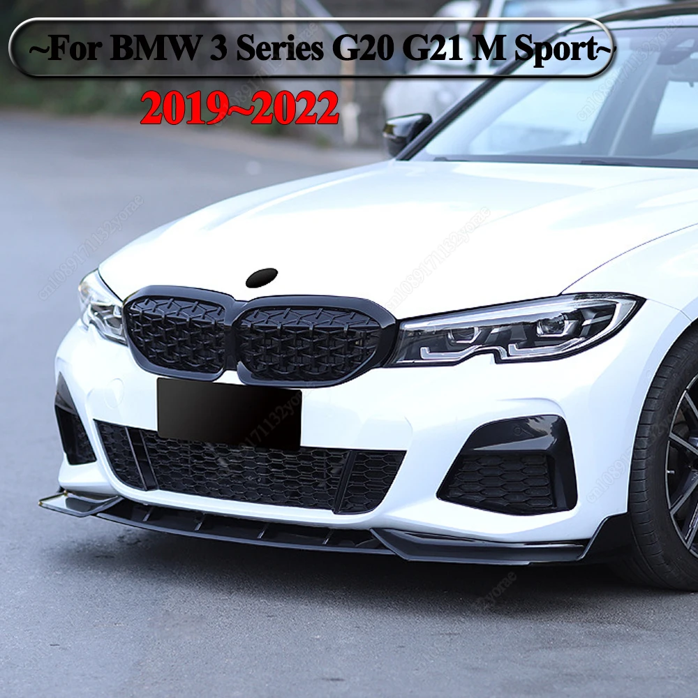 

For BMW 3 Series G20 G21 320i 330i 318i M-Pack 2019-2022 Car Front Bumper Lip Chin Splitter Tuning Body Kit Spoiler Trim Styling