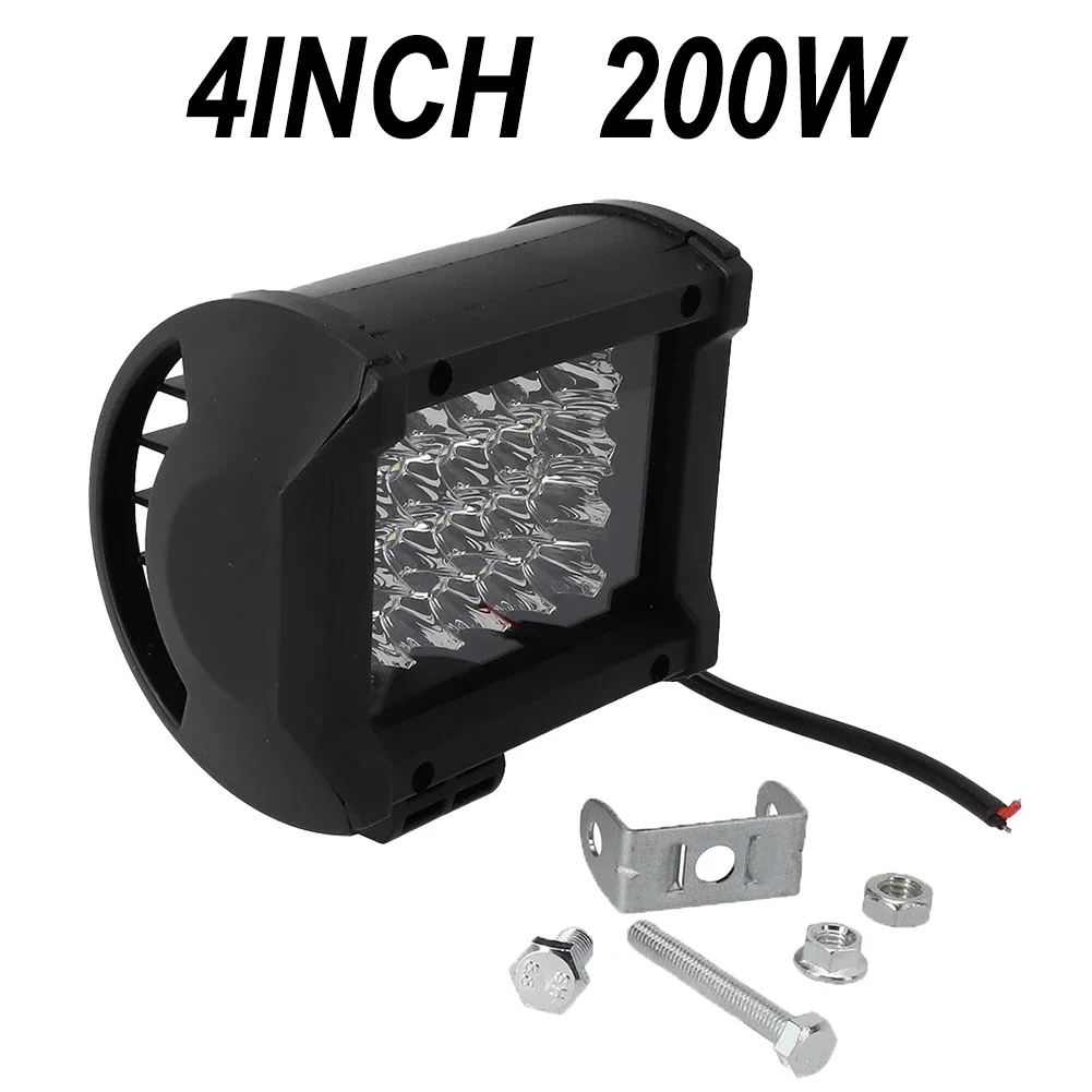 4inch 72W LED Work Light Bar Waterproof 24-LED Square Spotlight Headlight Offroad Driving Truck White Night Driving Lamps