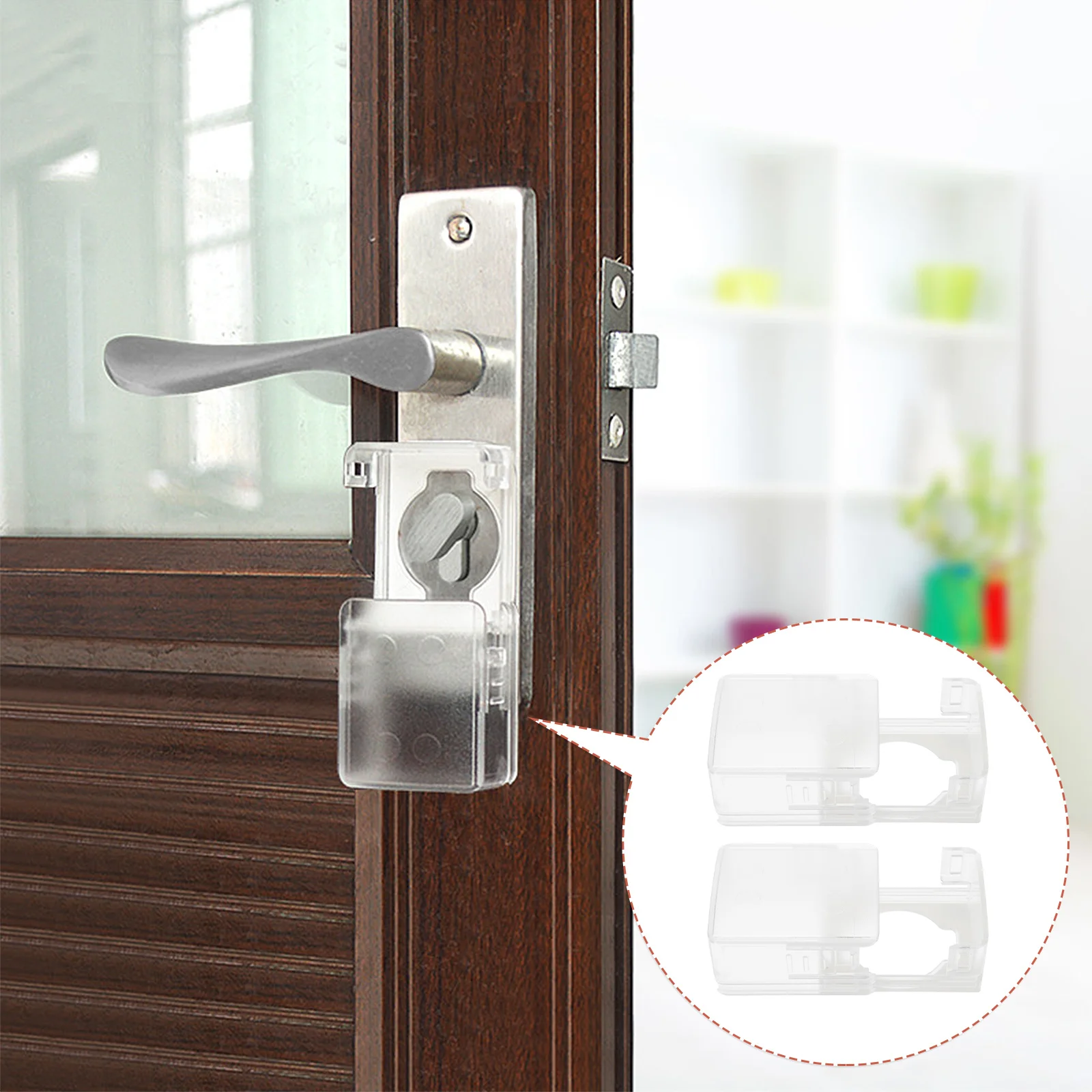 

2Pcs Child Proof Door Knob Covers Transparent Door Anti-Lock Safety Cover Prevents Child Locking Home Use Home Accessories