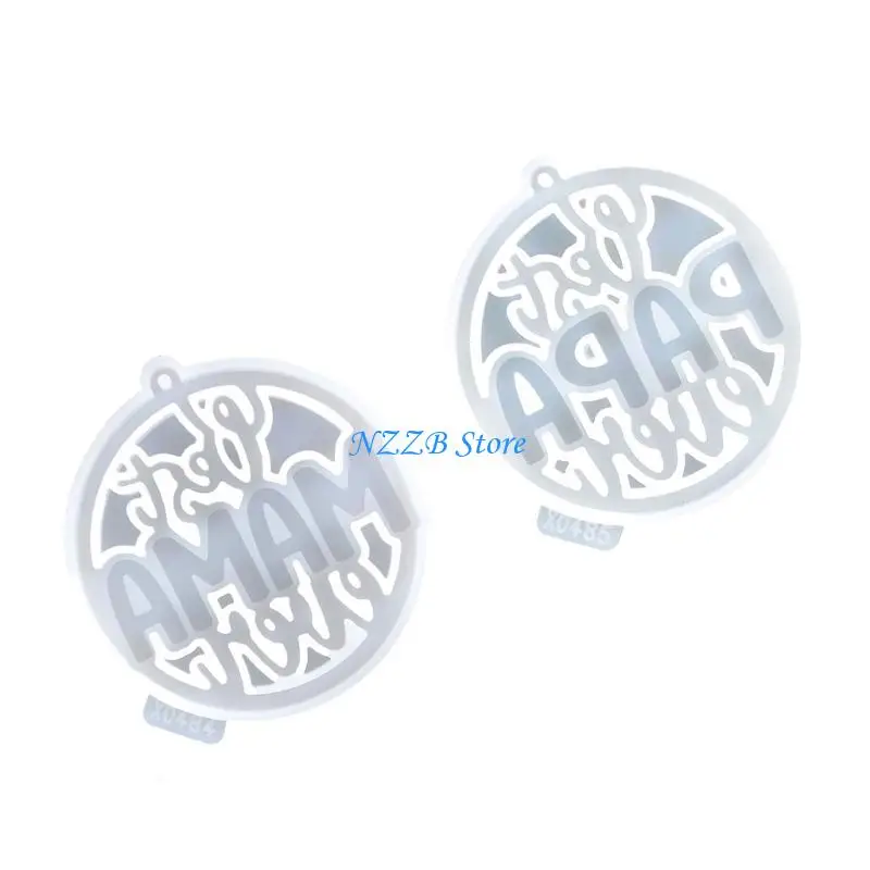 

T21F 2pcs Round Ring Keychain Pendant Mold Silicone Mould for Crafting Enthusiasts