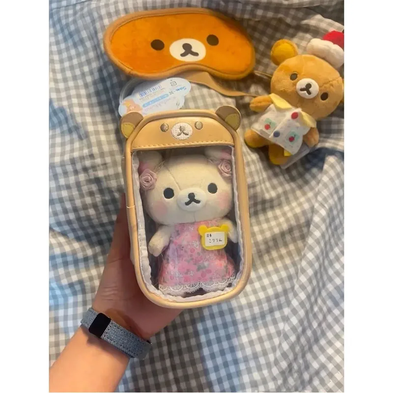 Kawaii San-X Easy Rilakkuma Pain Bag Storage Bag Pendant Handheld Storage Bag Transparent Storage Bag Gifts Toys