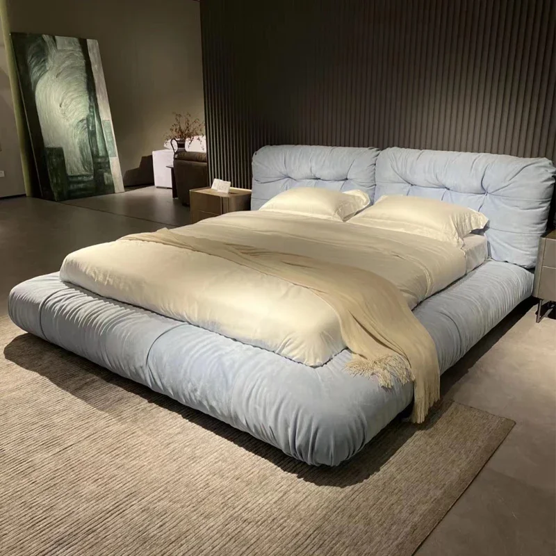 

Nordic Simple Design Bed Aesthetics Modern Frame Wedding Confortable Bed Fashionable Small Family Cama De Casal Nordic Furniture
