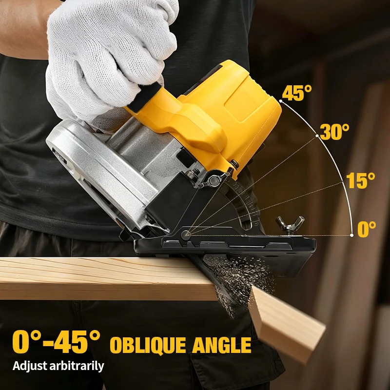 Electric Goddess Brushless 7In Electric Circular Saw Cordless Handheld Woodworking Saw Power Tool For Dewalt 20V Battery Pin view 5