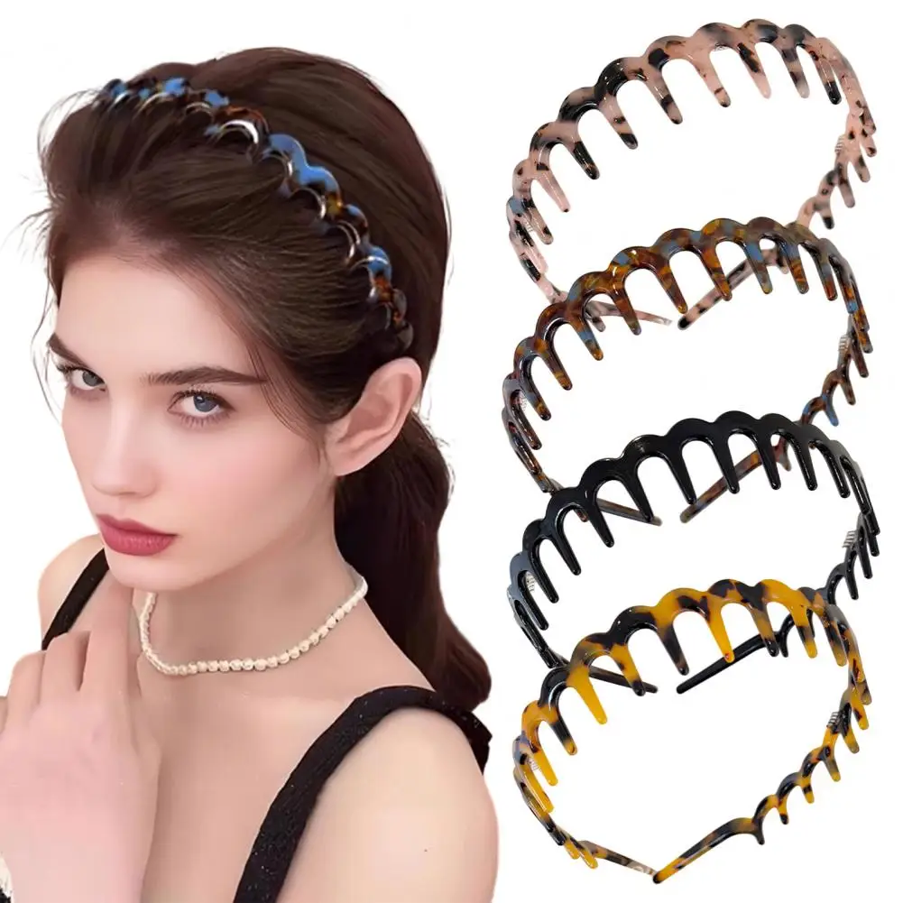 Sports Hairband Silicone U Shape Hair Hoop with Teeth Adjustable Anti-slip Hairband Comb Versatile Non-slip Korean for Women