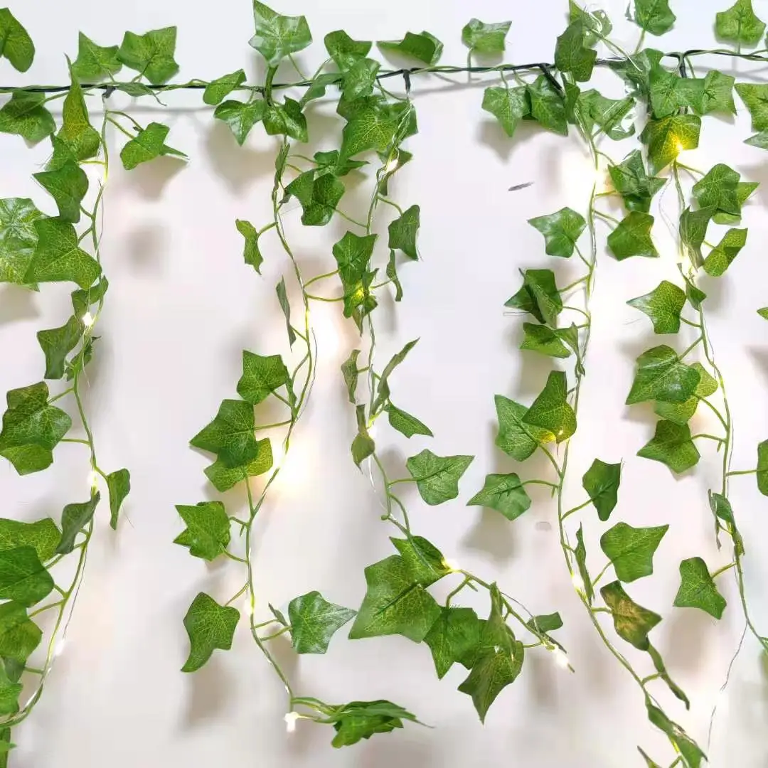 210Cm Artificial Hanging Christmas Garland Plants Vine Leaves Green Silk Outdoor Home Wedding Party Bathroom Garden Decoration