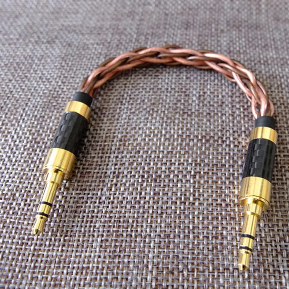 Hand Made 10cm AUX Cable 3.5mm to 3.5mm Male 8 core braided Stereo Audio Cable For Sony ibasso Fiio Amplifier MP3 Music Player