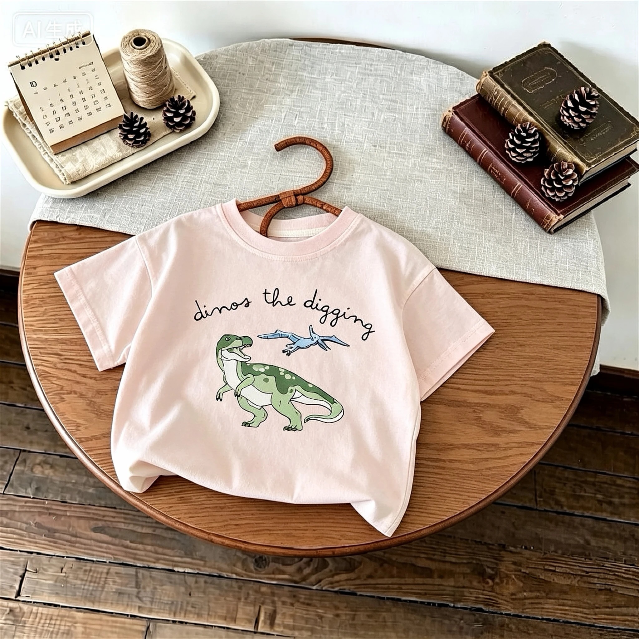 1-7 Age Children's Clothes Short Sleeve Tops Tees Printed Dinosaur Baby Girl Cartoon T-shirt Summer Clothing Fashion Tshirts