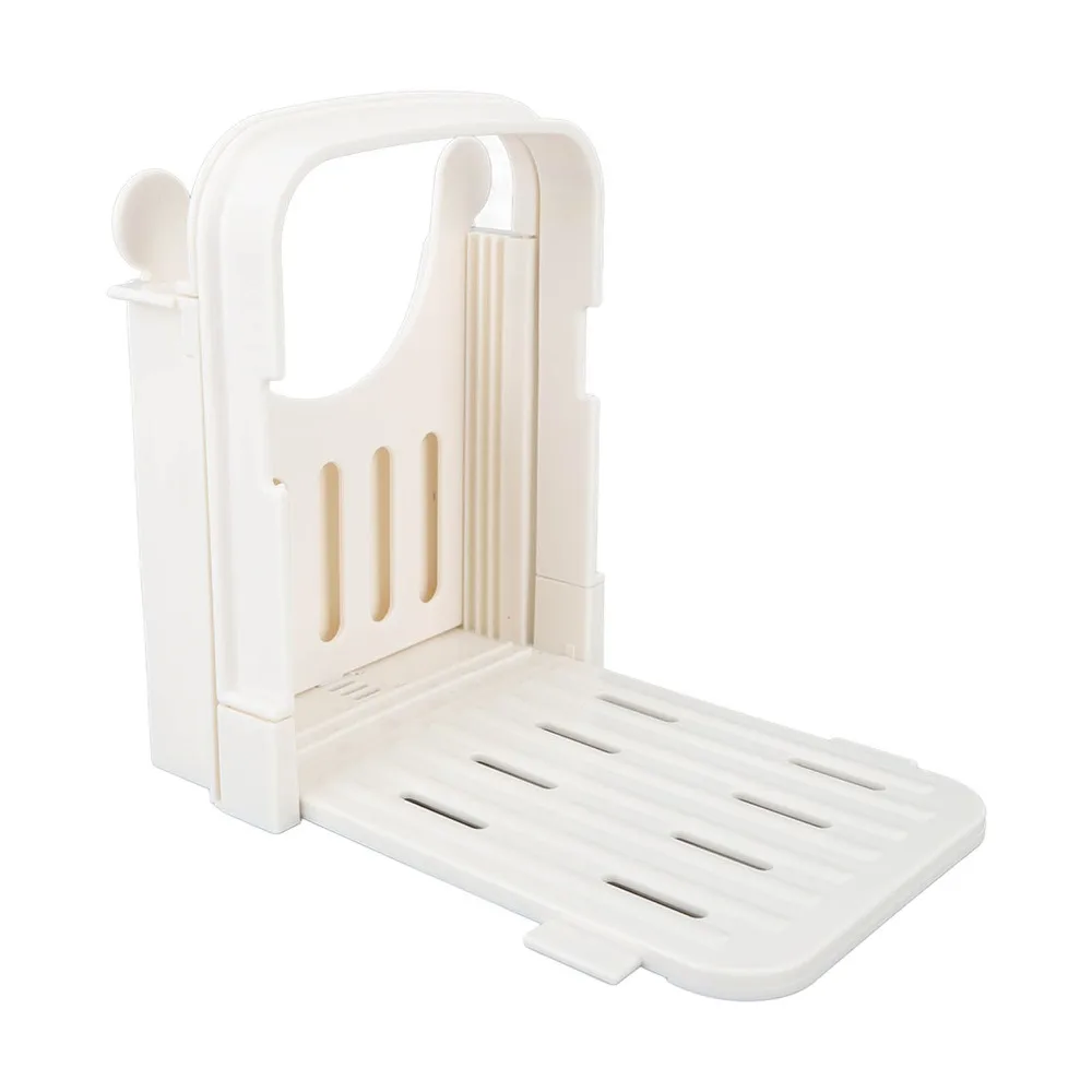 Durable ABS Bread Slicer Foldable Design Adjustable Thickness Toast Slicer White Compact Size Loaf Cutting Guide Home Kitchen