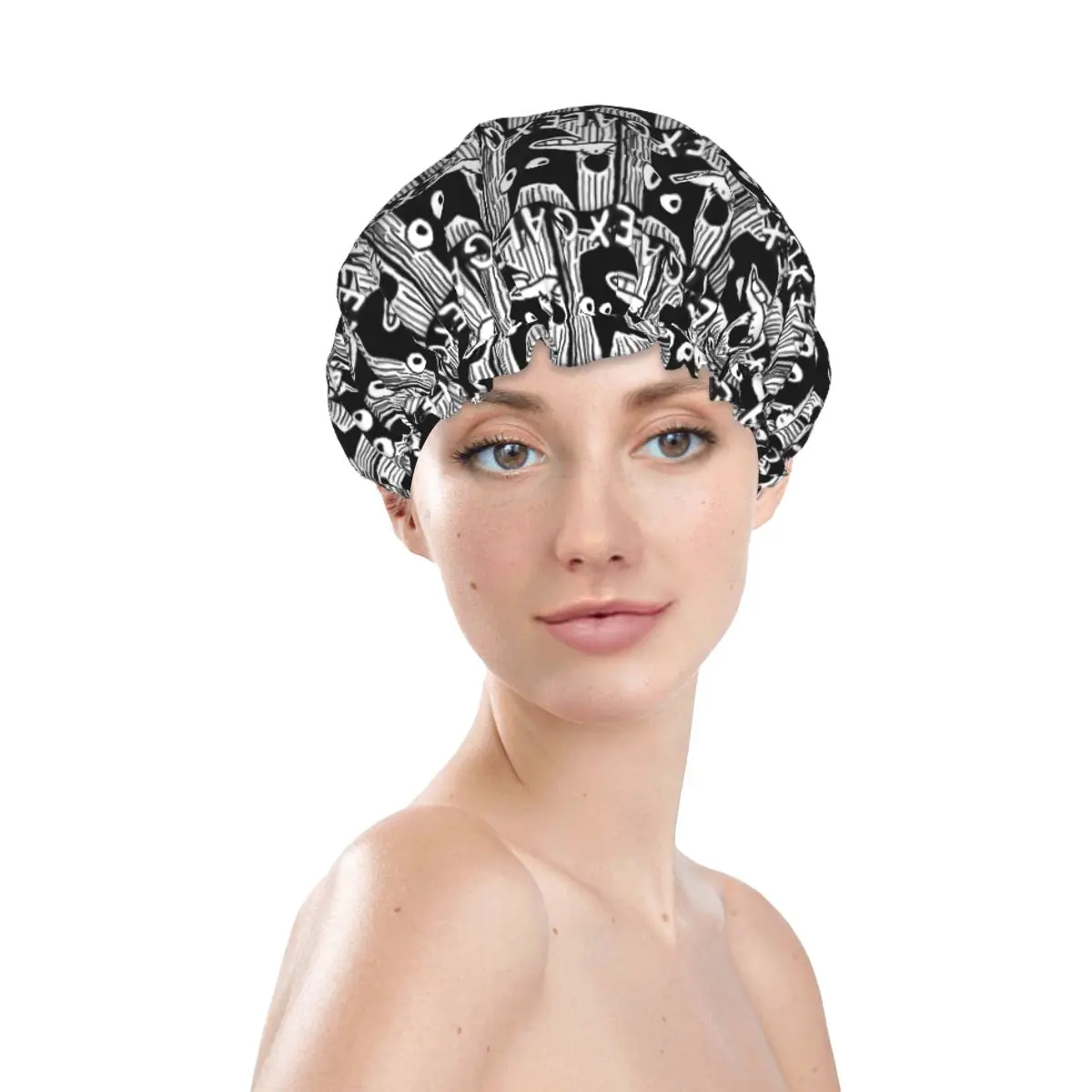 Sandy Alex G Dog Logo Shower Caps for Women Oversized Waterproof Bath Hair Cap