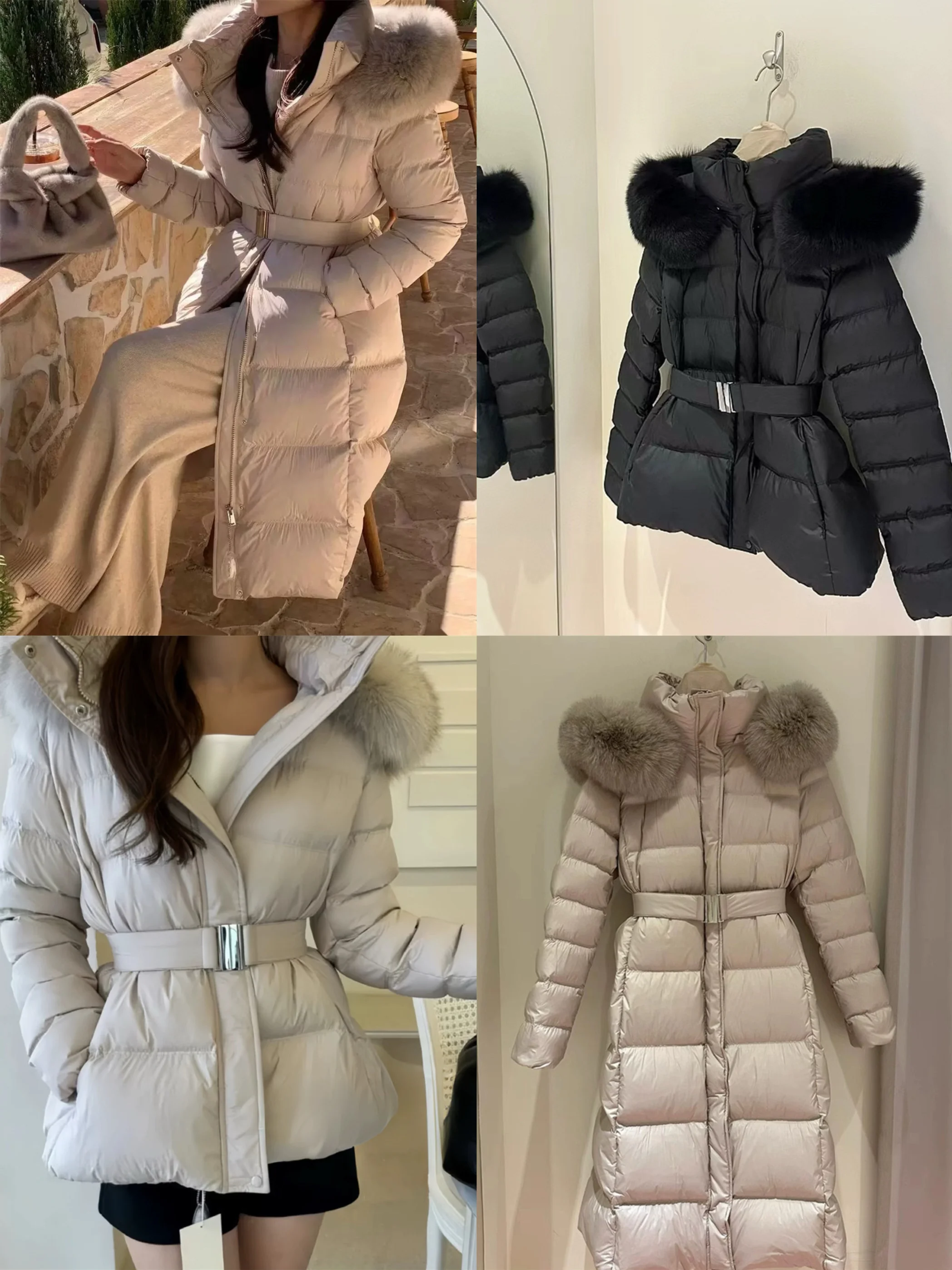 

Зимний пуховик премиум-класса Quali с большим меховым воротником и застежкой на талии DoubleJ Sle Commute Faion Thiened Whit...