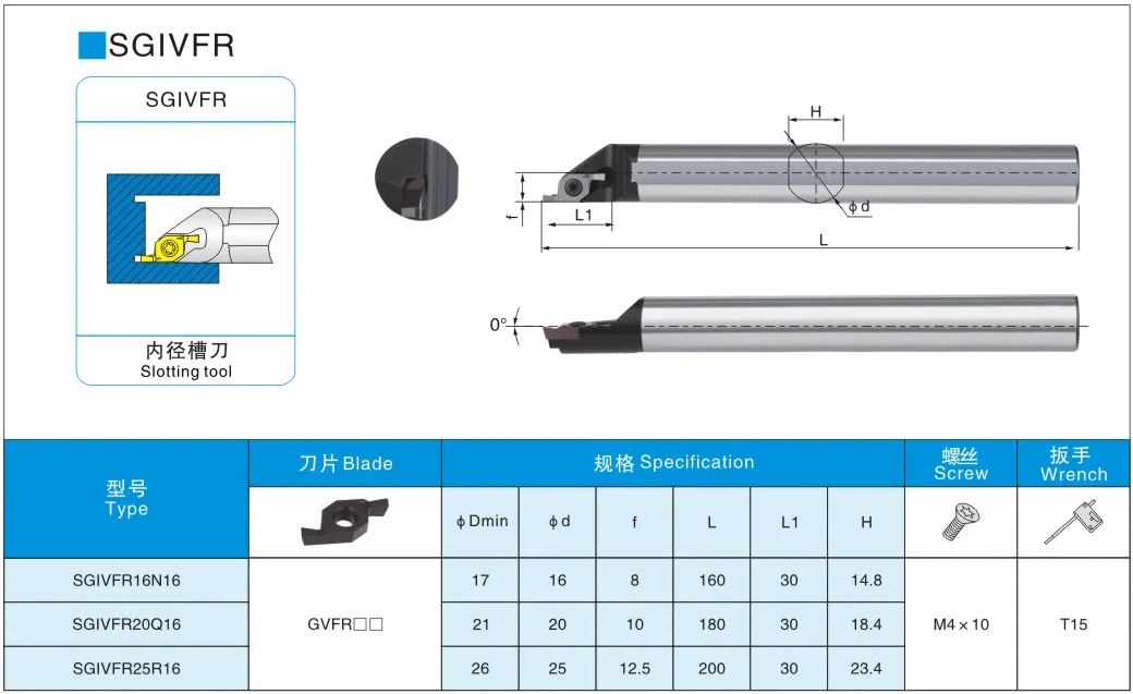 BEYOND SGIVFR16Q16 SGIVFR20R16 SGIVFR25R16 SGIVFR12M11 SGIVFR10K11 Internal CNC Cutter Tool Shank SGIVFR 16mm 20mm 12mm 25mm
