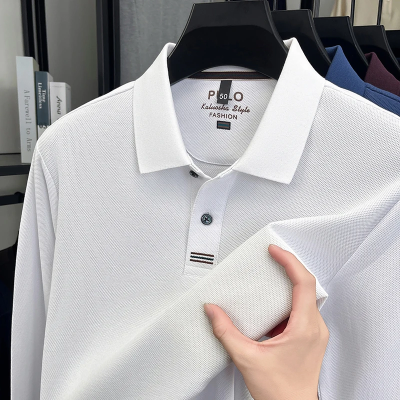 

Высококачественная брендовая мужская рубашка поло из 100% чистого хлопка с длинными рукавами, осенняя мода, новый стиль, роскошная бутиковая футболка с вышивкой для гольфа