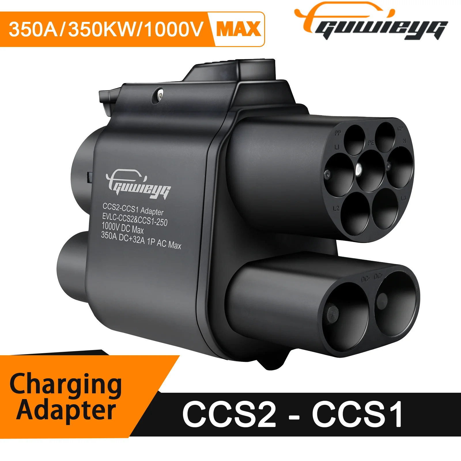 

GUWIEYG DC+AC CCS2 to CCS1 Adapter CCS2 Charger Adapter for CCS1 EV 350A 1000V Support CCS2 and Type2 Charger for CCS1 EV