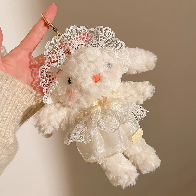 Cartoon dier figuur hangende oren konijn konijn model tas hanger sleutelhanger knuffel