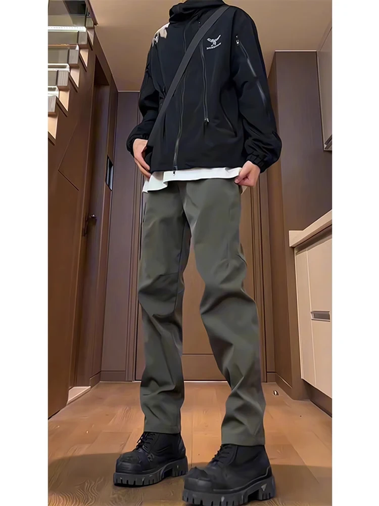 

Мужские водонепроницаемые брюки для активного отдыха, прямого кроя, зауженные, повседневные, рабочие, для осеннего сезона, для спорта и отдыха