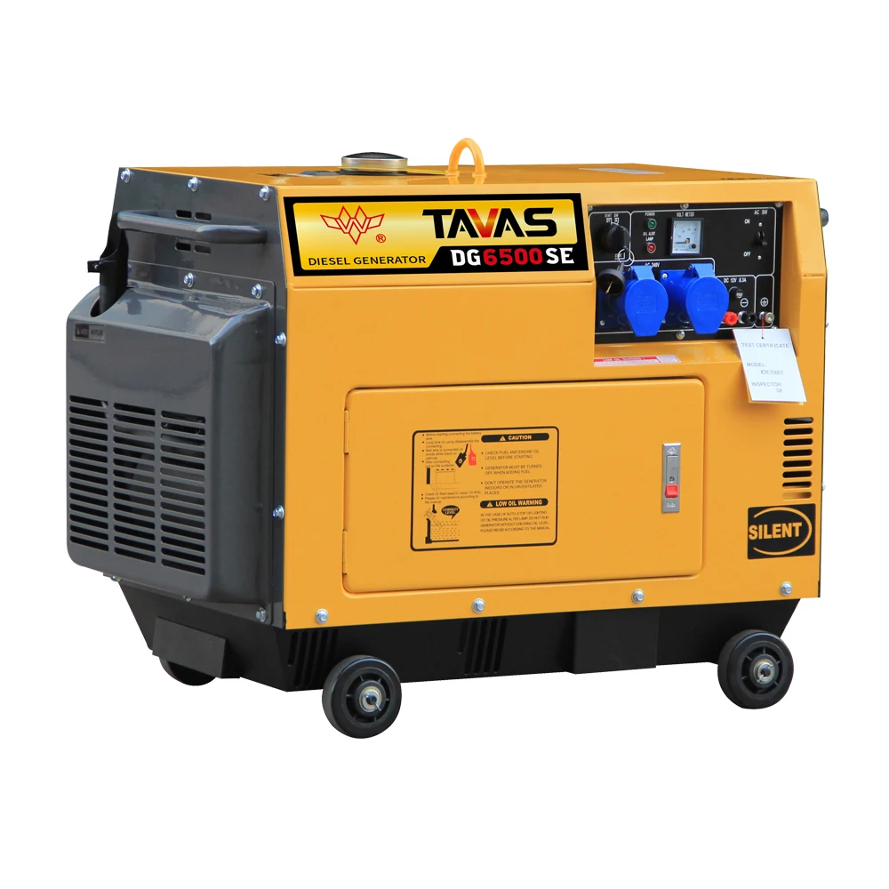 6KVA 5.5KW heigh quality electric portable welding marine small air cooled silent  generator for sale