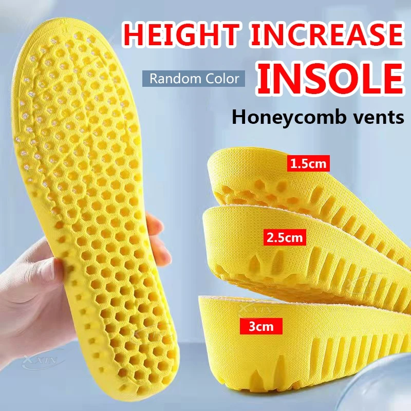 

【Xxin】1.5cm / 2.5cm / 3cm Height Increase Insoles Full Insoles Shoe Cushion Pads Men Women Insole Size 35-45