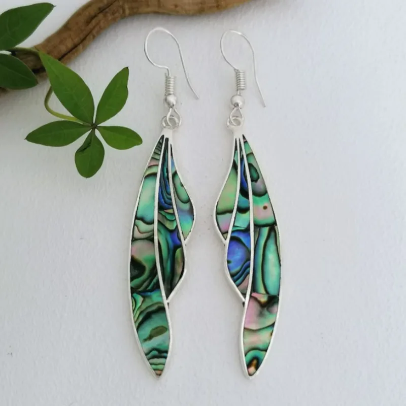 Vintage Long Drop Earrings For Women Colorful Carved Butterf