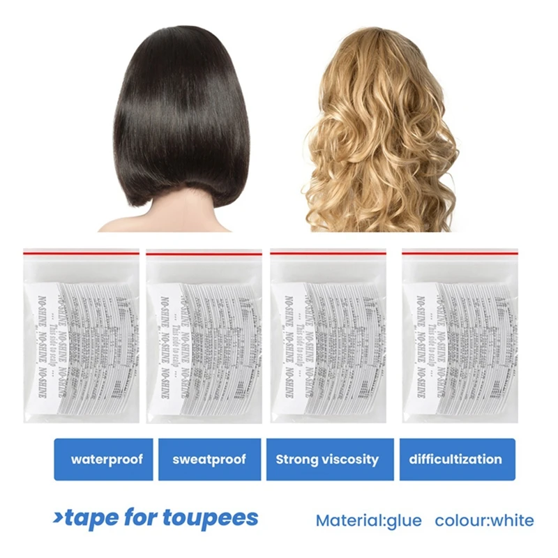 36Pc/Bag No-Shine Lace Wig Tape Double Sided Adhesive Extension Hair Tape Strips For Toupees/Lace Wig Film Bonding Easy To Use