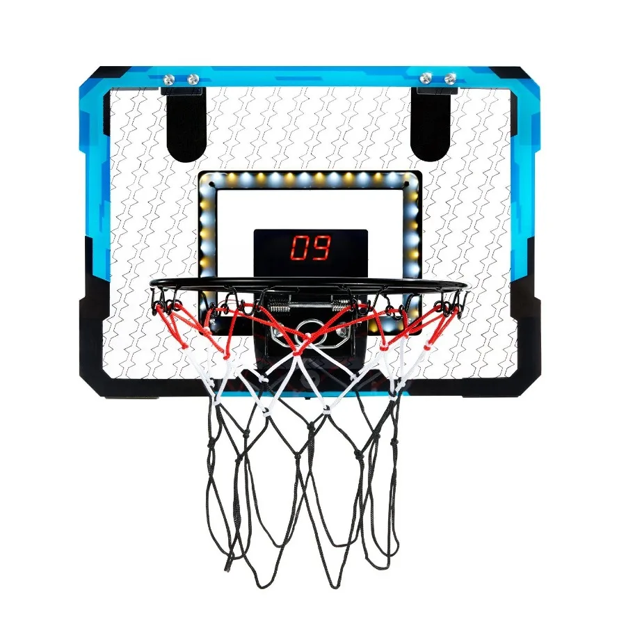 

Basketball Hoop with LED Lights Audio Scoreboard Indoor Basketball Hoop