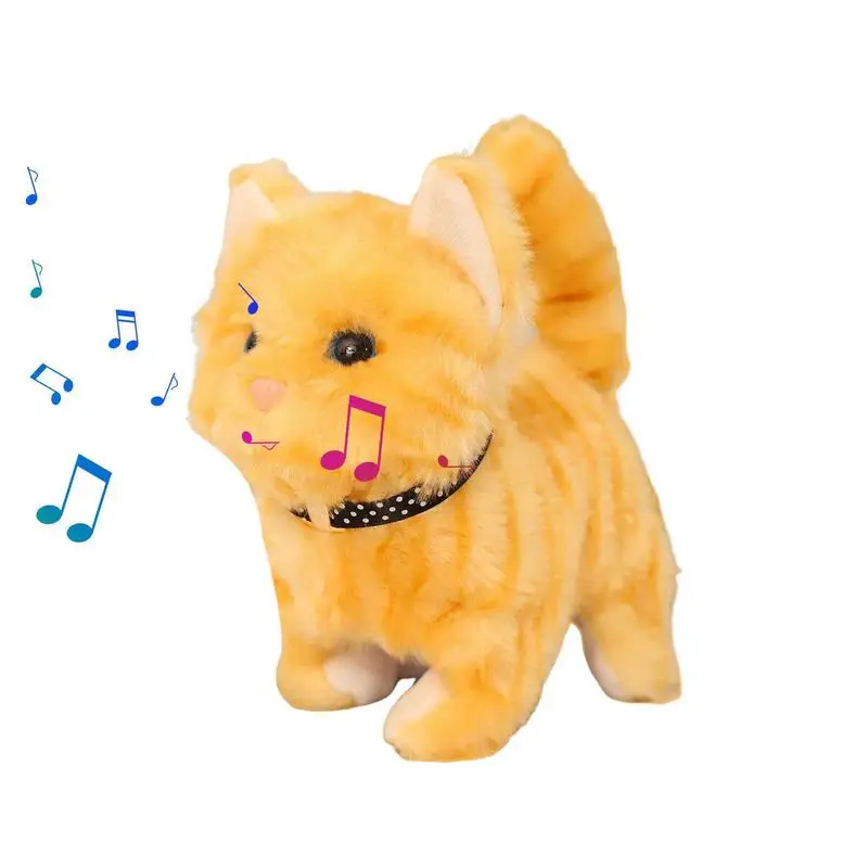 Electric Cat Plush Toy Walking Barking Cute Pets Dog With Battery Control Birthday Gift For Boy Girl Kawai Electronic Plush Toys