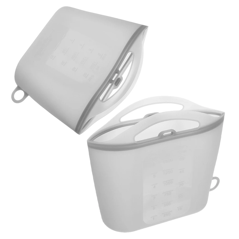 

2Pcs Silicone Fresh Keeping Bags 1000ml Reusable Microwave Steam Bag Food Storage Vegetables Bag Warm Milk Steamer