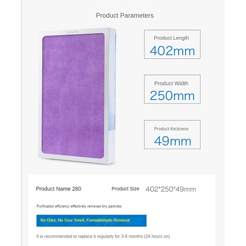 Juego de filtros de carbón activado para KC-CE60-W afilada, piezas de purificador de aire, KC-Z280SW, KC-WB3-W, KC-BB30-W1, KI-DX70