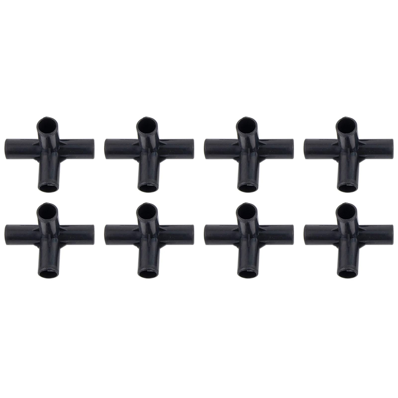 8PCS 4 Way PVC Pipe Fittings for Garden Plant Supports and Shelving Units ABS Plastic Connectors for Easy Frame Assembly