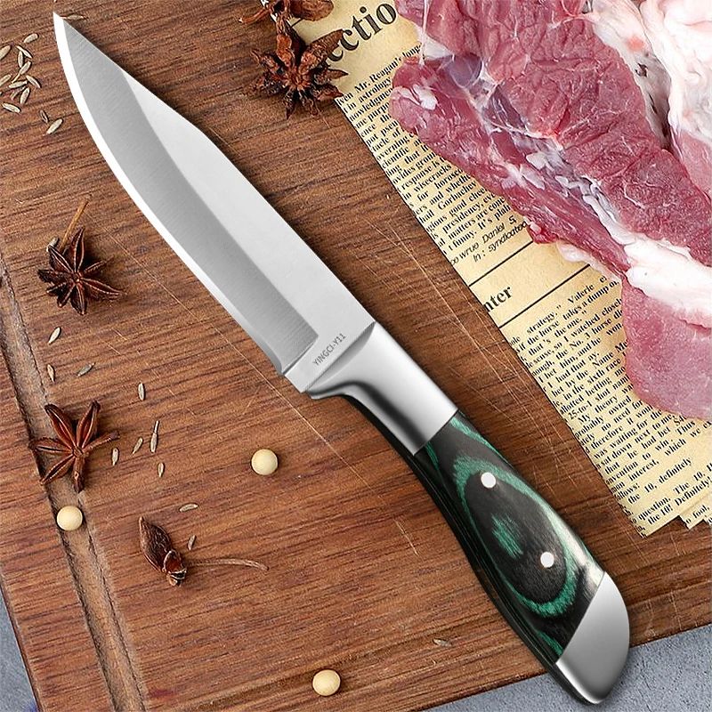 Stainless Steel Mongolian Knife Multifunctional Hand Knife BBQ Meat Cleaver Household Kitchen Vegetable Fruit Peeling Knife