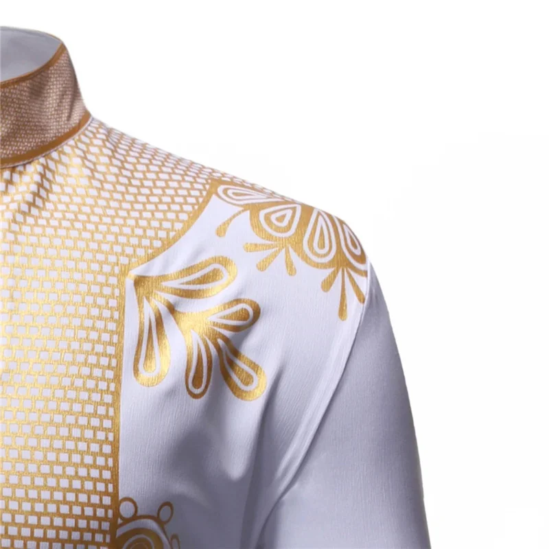 Nuovi uomini stampano abiti con stampa africana Rich Bazin Dashiki t-shirt a maniche lunghe tradizionale 2024 Fashion Style camicetta per adulti abbigliamento