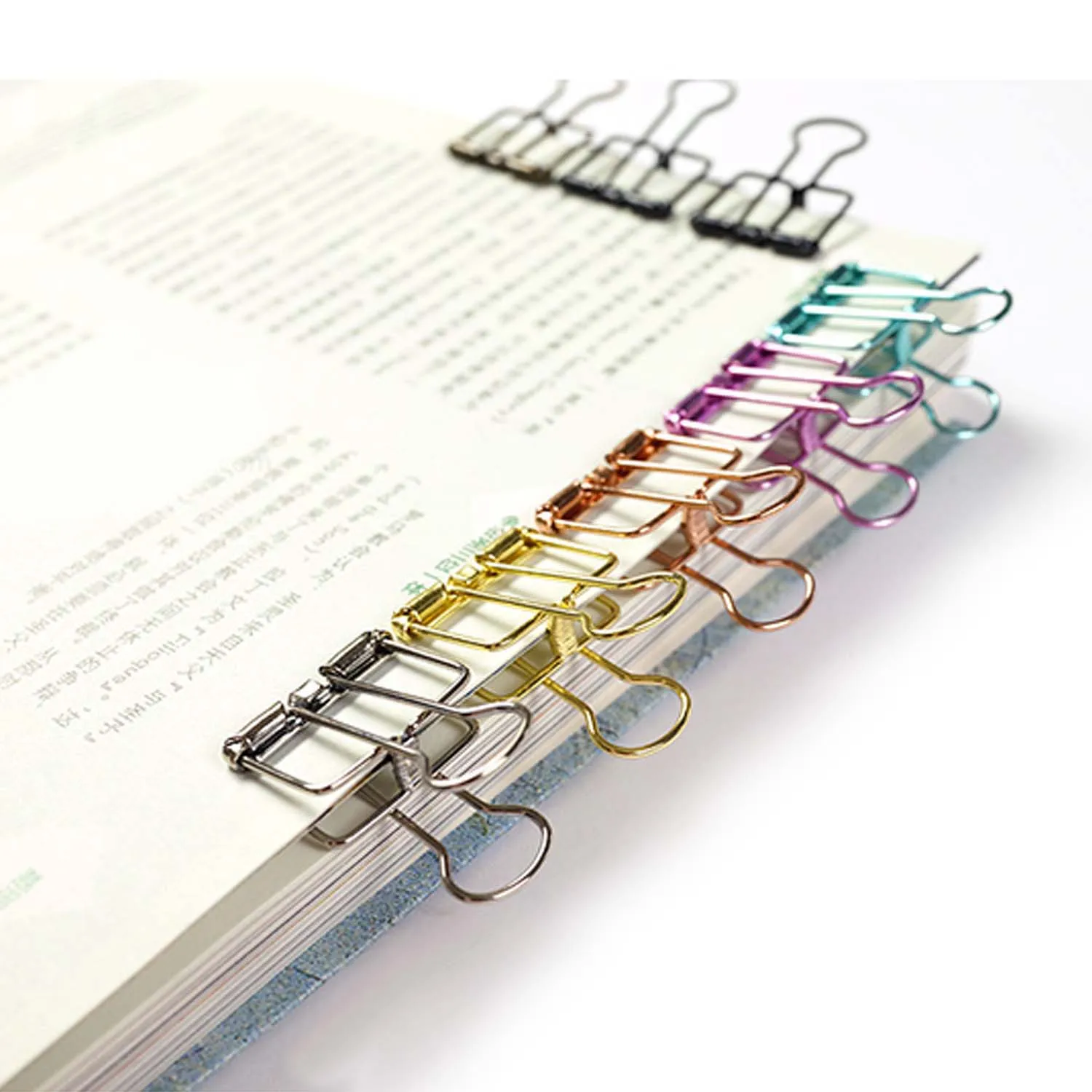 10 PCS Metal Wire Binder Clips Hollow Out Long Tail Rust Proof Clip for Paper Bill Documents Office Supplies