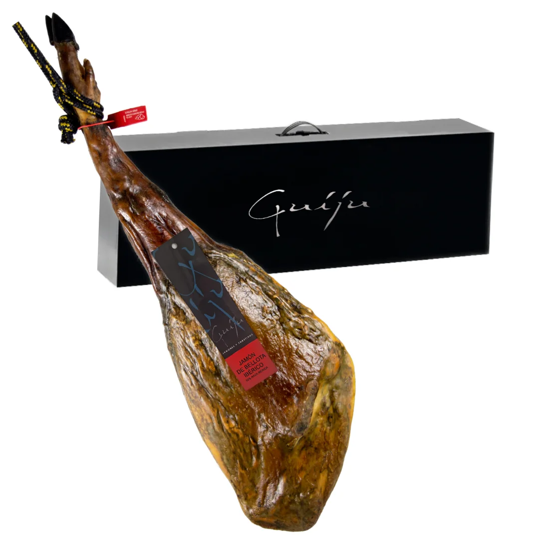 Acorn-fed Iberian Ham 50% Iberian breed 8 to 8,5 KG. GUIJU brand. GUIJUELO factory. SALAMANCA. (8 to 8,5 kg)