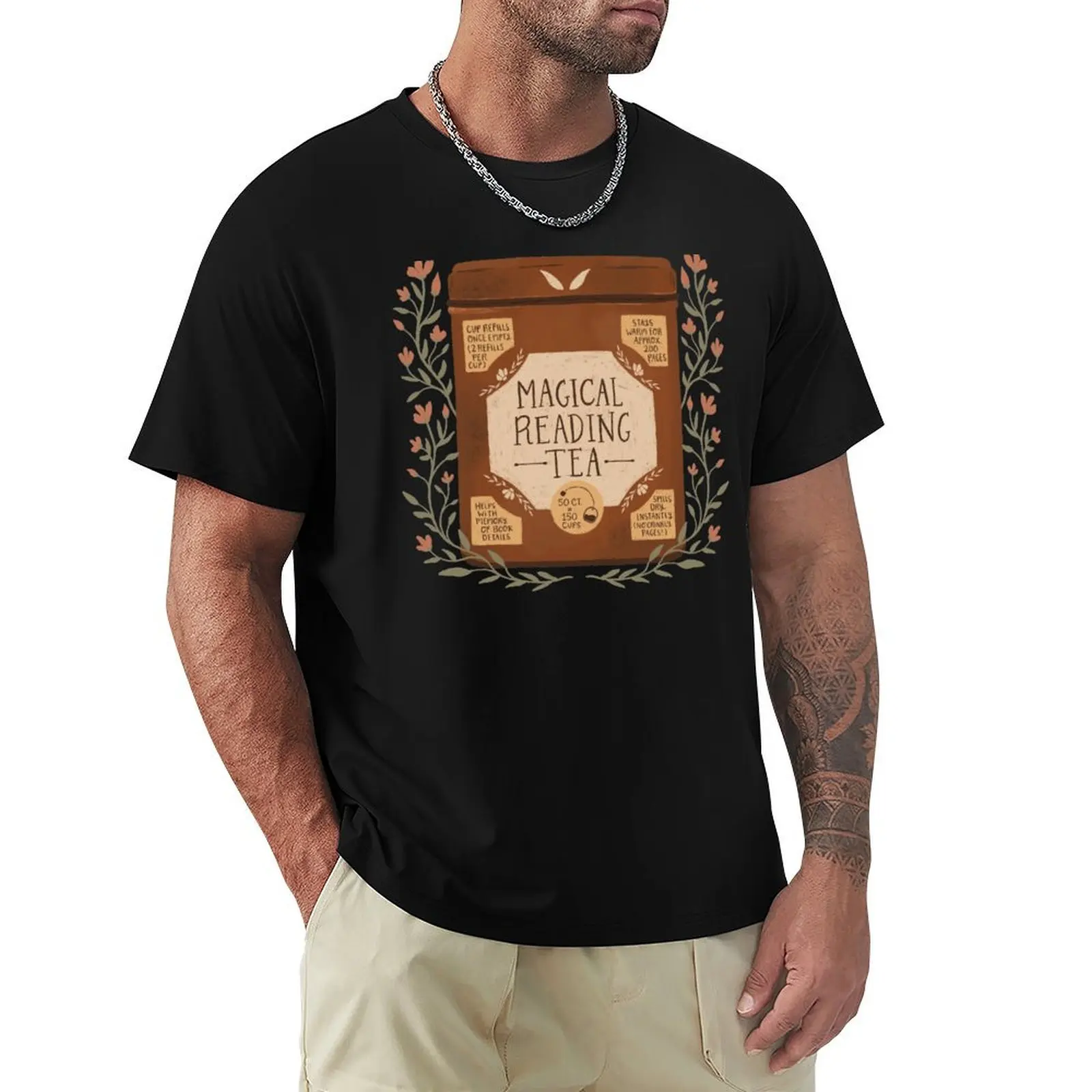 

Magical Reading Tea T-Shirt cheap stuff summer shirt anime tshirt Blouse slim fit t shirts for men