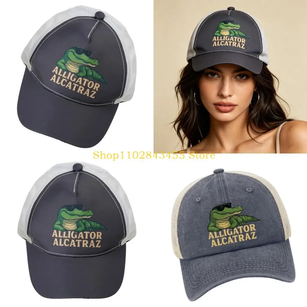 

49MC Foldable Alligators Design Baseball Cap Easy To Carry Compact Storage Fashion Hat For Travel Sports