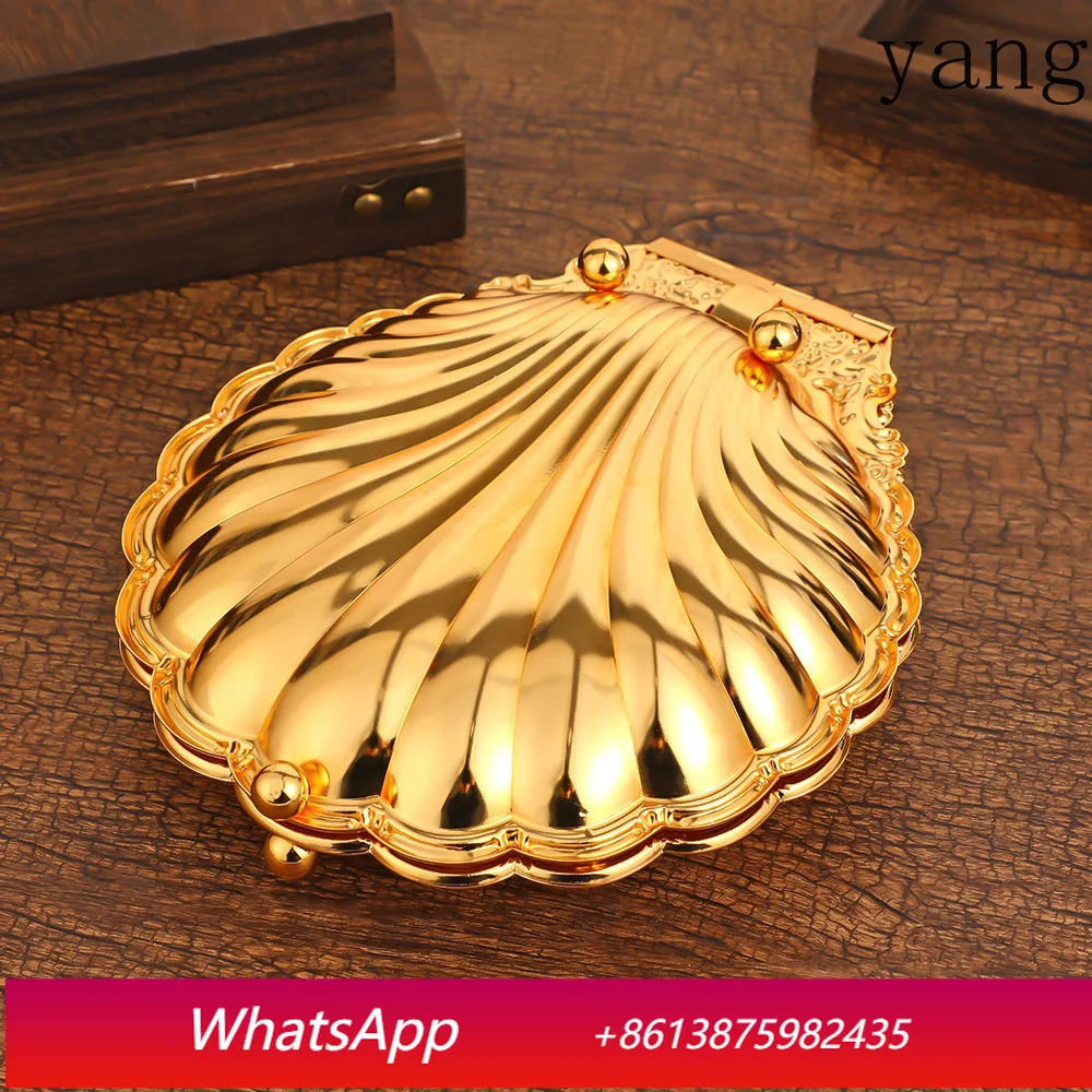 CX Creative Shell Candy Box Golden Opening Niche Light Luxury Retro Fruit Plate